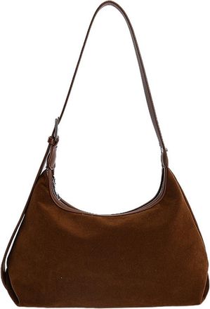 Generic Womens Soft Suede Slouchy Hobo Bag,Roomy Vintage Shoulder Purse with Adjustable Strap for Fall Winter (brown)