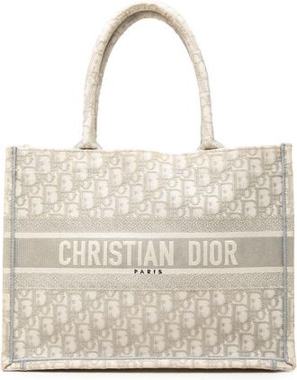 Dior Pre-owned Dior Medium Oblique Embroidered Canvas Book Tote Ladies QESWR17AEJIAGAJC