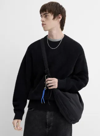 Djab Mens Solid fuzzy sweater