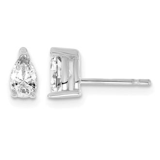 Diamond2Deal 14k White Gold Pear 1.25 ct Lab Grown Diamond Stud Earrings VS Clarity, D-E Color
