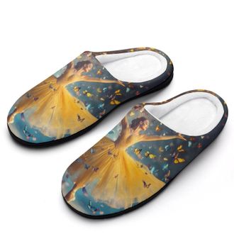 Generic Ballet Beautiful Woman Womens Slippers Warm House Slippers Indoor House Shoes with Anti-Skid Rubber Sole