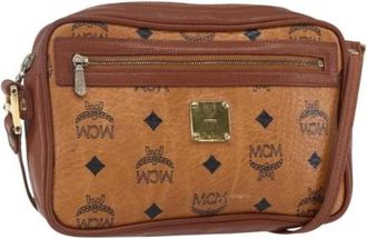 MCM Pre-owned Cross Body Bags, female, Brown, Size: ONE SIZE Pre-owned Canvas Shoulder Bag
