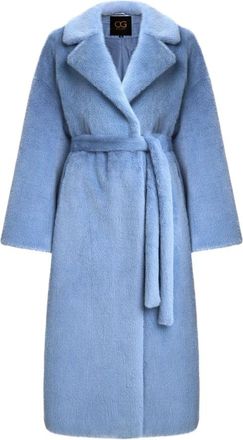 Cesare Gaspari Arctic Fox Coat - Dames - Mantels - Blauw - Maat: L Poliester