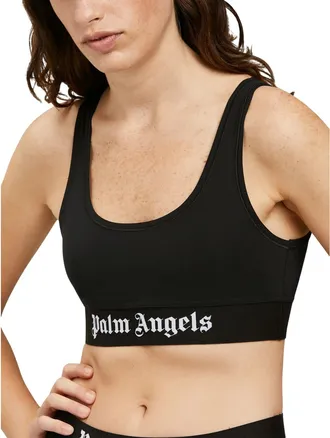 Palm Angels Dames Klassieke Logo Sportbeha (Zwart/Wit)