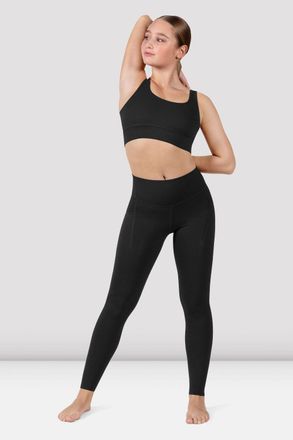 Bloch Apex Teen BLOCHeverhold Pocket Legging, Green Charcoal