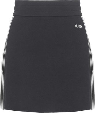 Autry Gebreide Viscose Rok - Dames - Korte rokken - Blauw - M - Nylon - Rokken