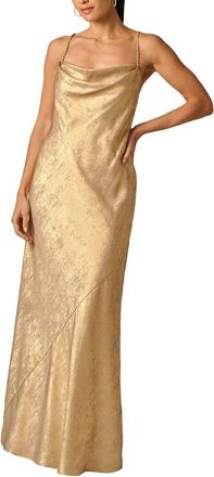 Adrianna Papell Foiled Chiffon Long Dress