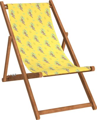 Vent de Boh&egrave;me Silla plegable de haya con estampado de tigres amarillos