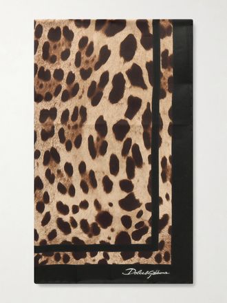 Dolce & Gabbana Foulard In Twill Di Seta Leopardato - Stampa animalier