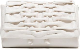 Reptiles House Shoulder Bag With Flap In Soft White Quilted Calfskin