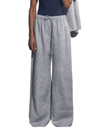 Reiss Willow Linen-Blend Wide Leg Trouser