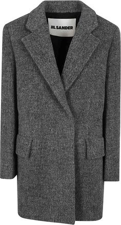 Jil Sander Wolmix Jas met Revers - Dames - Mantel - Grijs - XS - Wol - Jassen