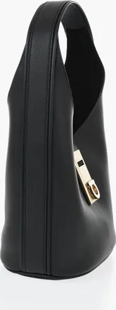 Ferragamo Leather Hobo Bag With Logo Detail Salvatore Ferragamo