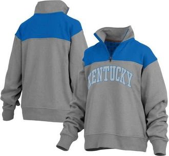 Pressbox Womens Pressbox Gray Kentucky Wildcats Avon Fleece Quarter-Zip Jacket at Nordstrom, Size Small