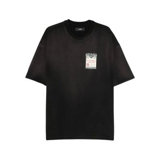 Amiri T-Shirts, male, Black, Size: XL Logo Print Crew Neck T-shirt