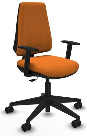 Piqueras y Crespo Piqueras Y Crespo - Elche Cp Similpiel Naranja Brazos 1d Base Piramidal Ruedas Nailon 65mm