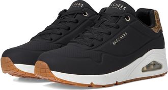 Skechers Uno - Jungle Nite Womens Shoes Black/Leopard : 5.5 B - Medium, Synthetic