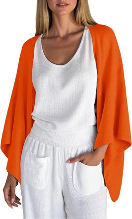 Generic Womens Cardigans Autumn Lightweight Bolero Waterfall Linen Cardigans Summer 3/4 Sleeve Beach Cover Up Casual Open Front Kimonos Blouse Tops Shrug Coat