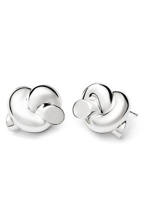 Missoma x Lucy Williams Oversize Knot Stud Earrings in Silver at Nordstrom