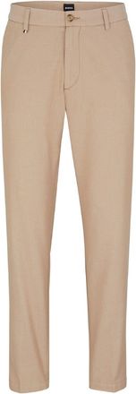 HUGO BOSS Mens Kane Solid Patterned Straight Chinos in Medium Beige - Size 40W/32L