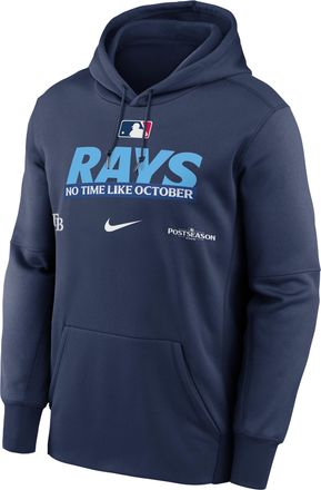 Nike Tampa Bay Rays 2026 Postseason Authentic Collection Nike Mens Therma-FIT MLB Pullover Hoodie in Blue | NKAQ44BRAW-D28