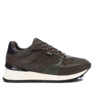 Xti Womens Padded Textile Sneakers In Khaki