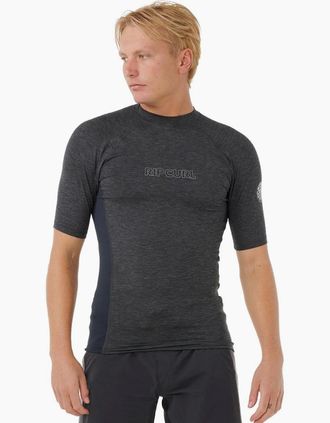 Rip Curl Mens Rip Curl Mens Dawn Patrol UPF Perf Short Sleeve Rash Vest - Black - Size: 40