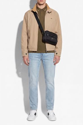 Emporio Armani Jeans With A Logo-shaped Appliqu&eacute;, Mens, Blue