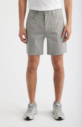 AG - Adriano Goldschmied Bay Athletic Fit Airluxe Dobby Shorts in Classic Grey at Nordstrom, Size 30