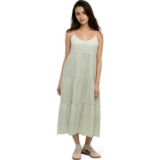 tentree Hopewell Dress in Light Moss/double Stripe at Nordstrom, Size X-Small