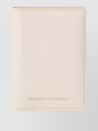 Brunello Cucinelli leather passport holder compact grained finish