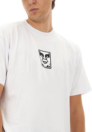 Obey Logo Cotton T-Shirt - White