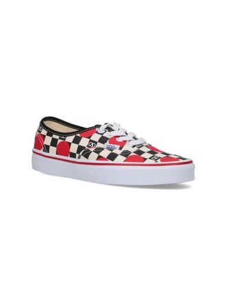 Valentino Garavani Checkerboard & Polka Dot Canvas Sneaker - White