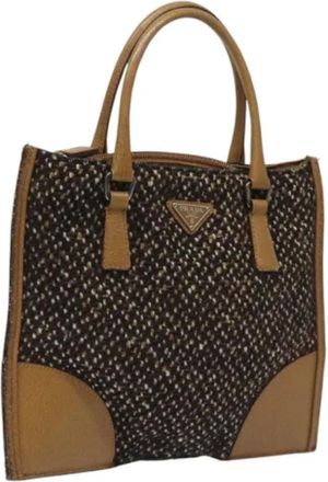 Prada Pre-owned Wool handbags - Dames - Vintage Shopper - Bruin - ONE Size - Wol - Vintage