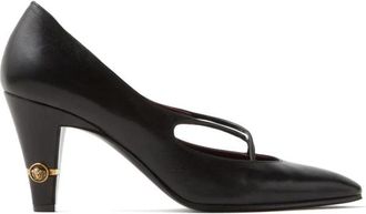Versace Criss-Cross Medallion Pomp - Dames - Pumps - Zwart - 40 EU - Nylon - Schoenen