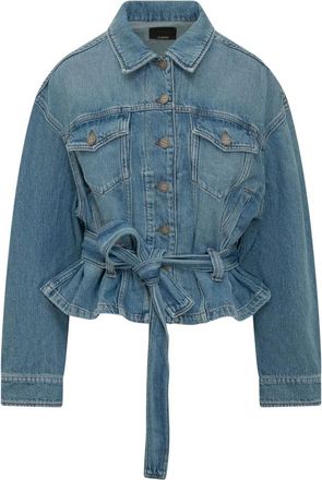 Pinko Denim Jack met Riem - Dames - Spijkerjassen - Blauw - 2XS - Denim - Jassen