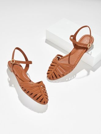 Talbots Ansly Nappa Fisherman Flats - Havana Tan - 10 1/2 M Talbots