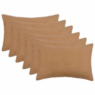 vidaXL Funda De Almohada 6 Pcs Heerlen Beige 30 X 50 Cm Boucl&eacute; Vidaxl