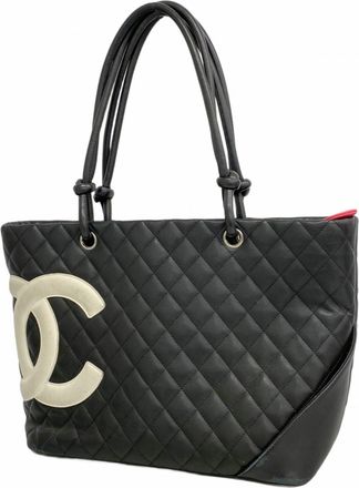 Chanel Black Leather Tote Bag (Pre-Owned)