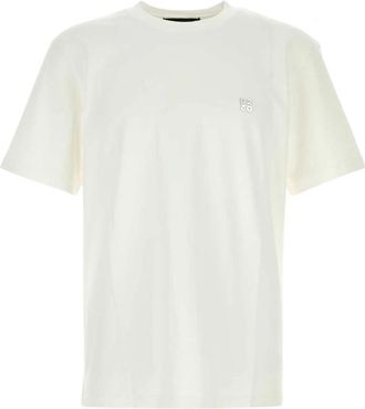 Dsquared2 T-shirt met metalen D2-logo - Heren - T-shirts - Wit - S - Katoen - Tops