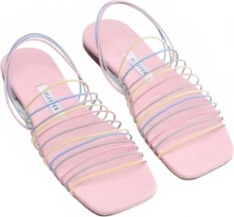 Sleeper Womens Macaroni Strappy Sandals In Pastel Pink