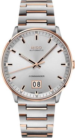 Mido Commander II Skeleton Bracelet Watch, 42mm in Silver at Nordstrom