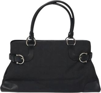 Ferragamo Pre-owned Handbags, female, Black, Size: ONE SIZE Pre-owned Nylon Handbag