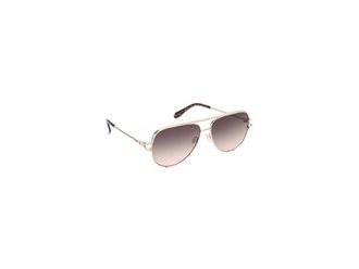 Quay High Key Twist Fashion Sunglasses Gold/Brown, Gunmetal Tone/Polycarbonate