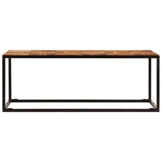 Berkfield Home Durable Coffee Table 110x60x40 cm Solid Acacia Wood & Steel in Brown | Size: 110 x 60 x 40 cm