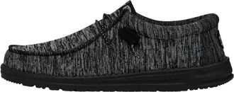 Hey Dude Mens Wally Sport Shoe In Knit Black
