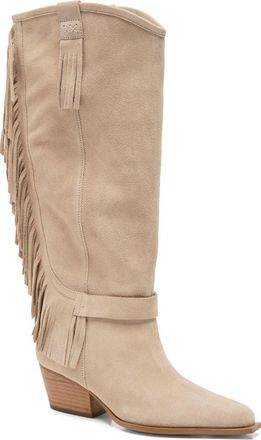 Free People Faith Fringe Western Boot in Sunstone Sand Suede at Nordstrom, Size 7.5