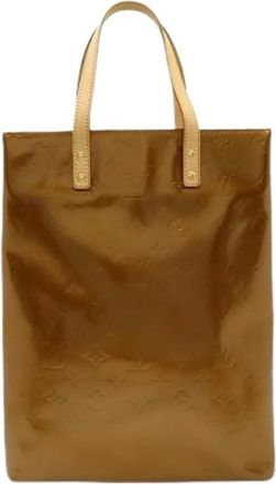 Louis Vuitton Pre-owned Tote Bags, female, Brown, Size: ONE SIZE Pre-owned Monogram Vernis Reed MM Tote Bag