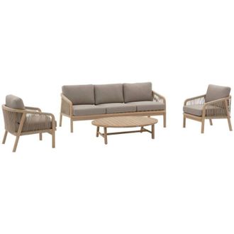 Hesperide Conjunto De Muebles De Jard&iacute;n Papouasie 5 Plazas De Poli&eacute;ster Y Acacia - Hesp&eacute;ride