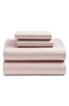 Nordstrom 400 Thread Count Organic Cotton Sateen Sheet Set in Pink Sepia at Nordstrom, Size King